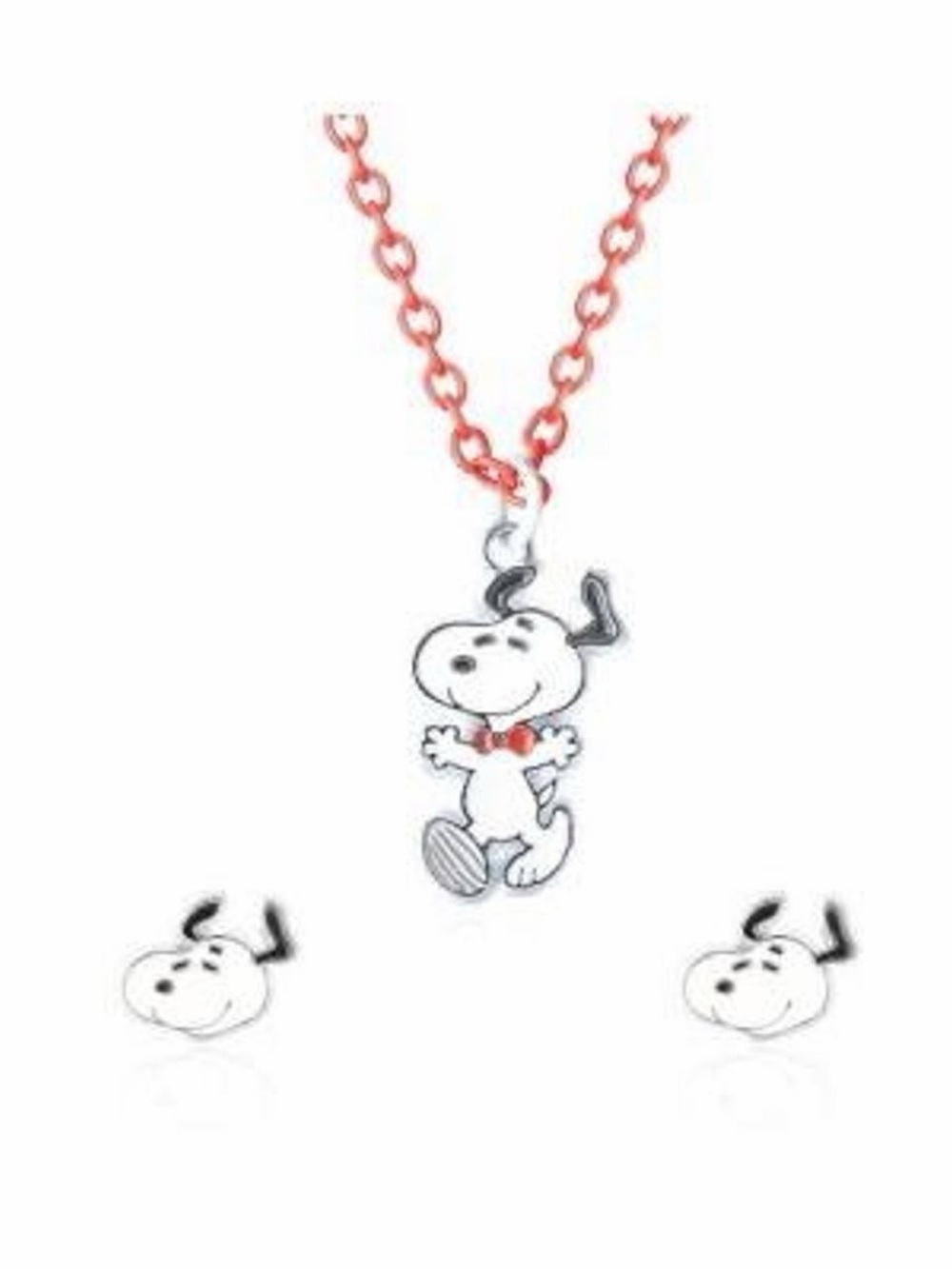 Peanuts Red, Cream Snoopy Cap with Necklace Set - Picture 5 of 6